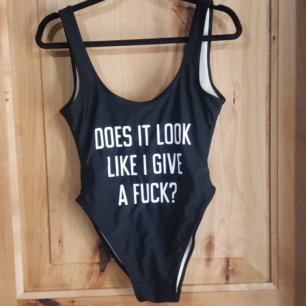 NWOT PRIVATE PARTY ONE PIECE BLACK SWIMSUIT